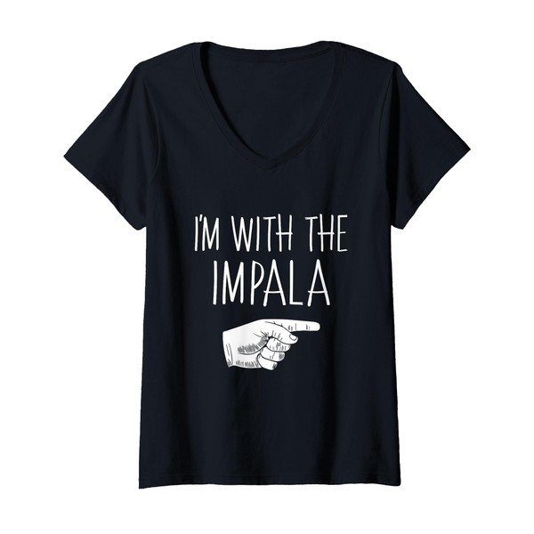 Womens I'm With The Impala Halloween Costume Party Matching V-Neck