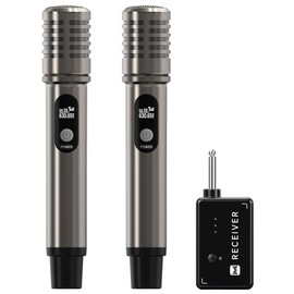 ECHOMUSSY Wireless Microphones, Microphone with One-to-One Chip Connection and Rechargeable Receiver, 40H Duration, 200FT Range Receiving, Less Latency, Metal Construction Microphone for Singing