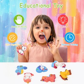 LinStyle Children's Painting Set Craft Set, 3D Dinosaur Kit Arts and Crafts Set for Children, Creative Activity DIY Toy Gift for Boys & Girls Age 6+ (Pink)