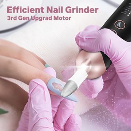 AOMEES Electric Nail File Kit, Rechargeable Professional Manicure Pedicure Kit, 5 Speeds Hand Foot Care Tool for Nail Grind Trim Polish - with 100Pcs Fine Grit Nail File Sanding Tape