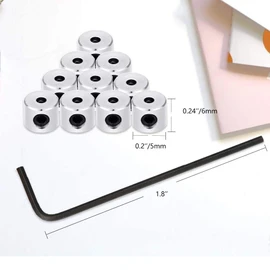 120 Pcs Pin Locks Pin Backs Locking Clasp Bulk with Wrench, Aulufft Locking Pin Keepers Backs Locking Clasp Sliver 6 x 5 mm
