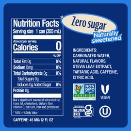 Zevia Zero Calorie Soda, Vanilla Cola, 12 Ounce Cans (Pack of 24)
