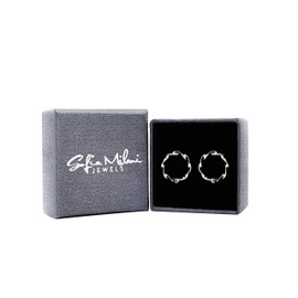 SOFIA MILANI - Women's Earrings 925 Silver - with Zirconia Stone - Circle Stud Earrings - 20878, Sterling Silver, Cubic Zirconia