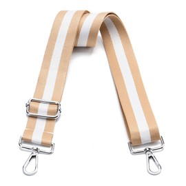 Wide Purse Strap Adjustable Replacement Crossbody Bag Strap Silver Hardware Shoulder Straps for Canvas Tote Handbags
