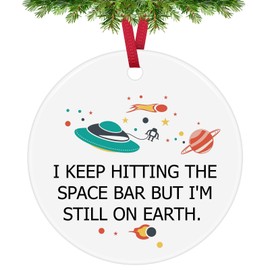 Christmas Gag Gifts for Men Women Funny Christmas Tree Decoration Christmas Ornaments for Family Coworker Colleague Friends Funny Housewarming Gift Ceramic Ornaments for Daughter Son