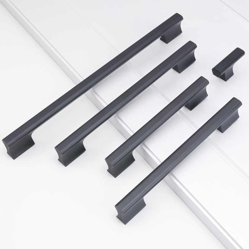 POVEFONK 10 Pack Matte Black Kitchen Cabinet Knobs Black Drawer