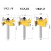 Bestgle 3pcs 1/4 Inch Rabbeting Router Bit Set 4 Wings