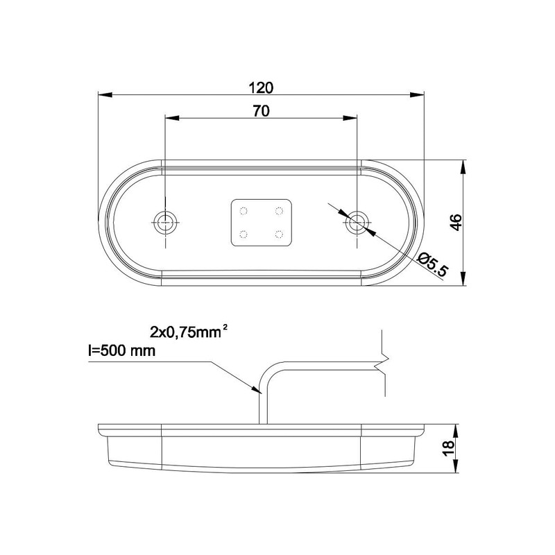 MelTruck® 2x LED Marker Light Outline Light for Lorry Trailer