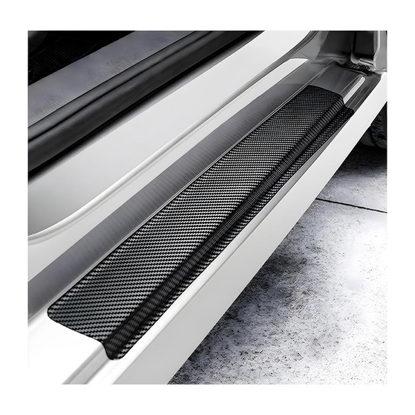 Yourkar 4 PCS Car Door Sill Protector, 5D Carbon Fiber