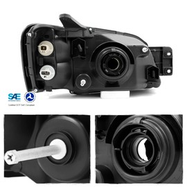 AKKON - For Subaru Legacy GT/Outback/Baja Black Driver Left + Passenger Right Side Headlights Replacement