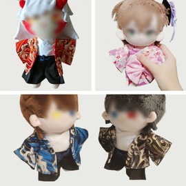 YUYAKESHI Doll Cotton Doll Clothes Change of Clothes Kimono 7.9 inches (20 cm) for Stuffed Animals, Cute Shirt Accessories, Outerwear, Stuffed, Apparel Parts (Black, Men's 5.9 inches (15 cm)
