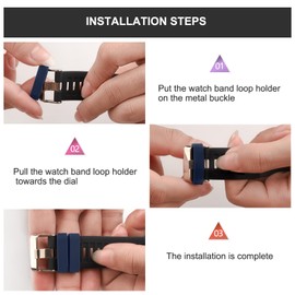 6 Pcs Strap Loop for Garmin Forerunner 245/245 Music/645/645 Music Wristband Loop, 20mm Lock Ring Replacement Watch Band Ring Smartwatch Keeper Deep blue