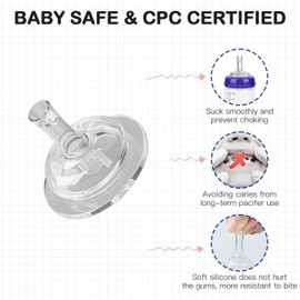 Sippy Straw Nipples for Lansinoh Baby Bottles, Transition Straw Sippy Cup 100% Food Grade Silicone Soft Nipple, 12m+, Pack of 4