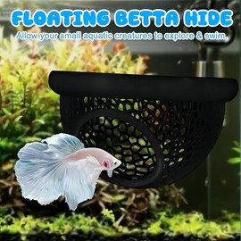 Floating Aquarium Hide,Aquarium Cave Lounge Floating Aquarium Hide,Safe Cave Ornament Decoration for Betta,Fish Tank Decorations,Betta Fish Accessories,Floating Tunnel Decor,Fish Tank Accessories
