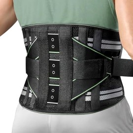 Soporte lumbar para Hombres y Mujeres,Cintura Ajustable y Transpirable con 8 Placas para Aliviar el Dolor de Espalda y Proteger los Músculos de la Zona Lumbar y la Espalda (Medium)