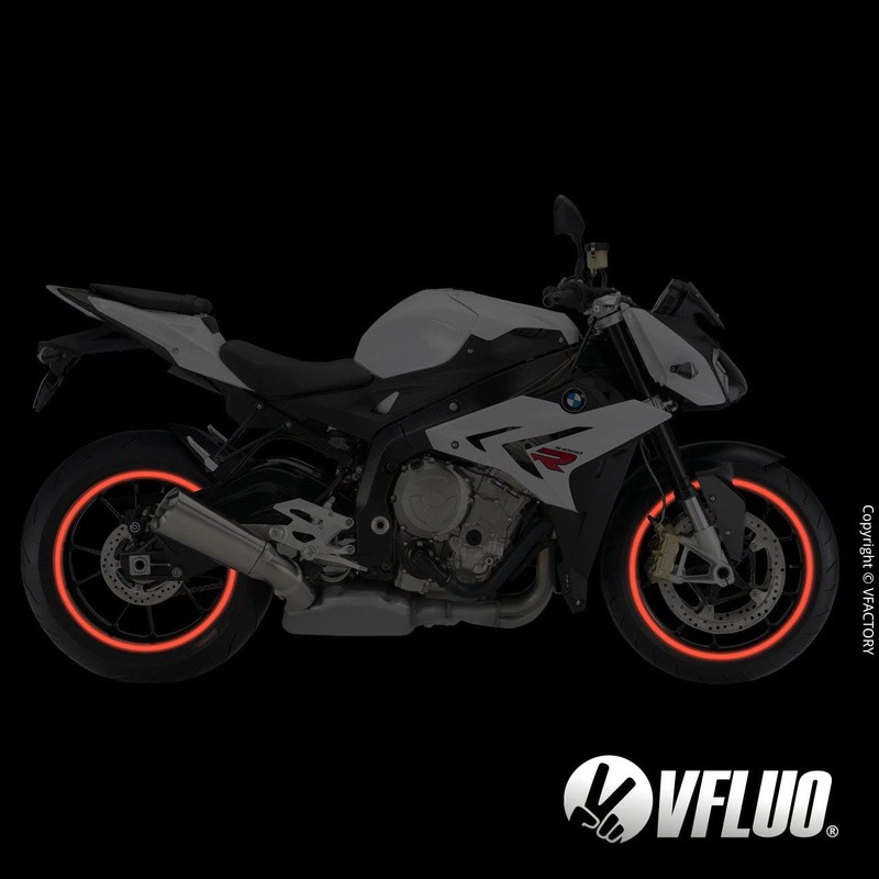 VFLUO - 2 x Kit Reflective Motorcycle Wheel Rim Stickers