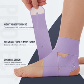 Domaste Ultra Thin Ankle Wraps Ankle Brace for Men ＆ Women, Adjustable Ankle Straps for Arch, Sprained Foot, Tendinitis, Football, Basketball, Running（Violet, Pack of 1）