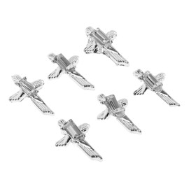 TOVINANNA 10pcs Glamour Cross Nail Charms Rhinestone Nail Art Embellishments Metal Jewelry for