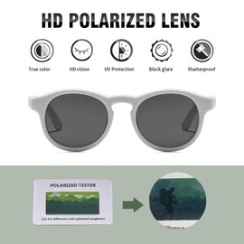 Suertree Baby Polarisierte Sonnenbrille 0-3 Jahre Silikon Sonnenbrille Kinder Flexible Anti UV400 UltraLicht Linse UV-Schutz im Freien Unisex white