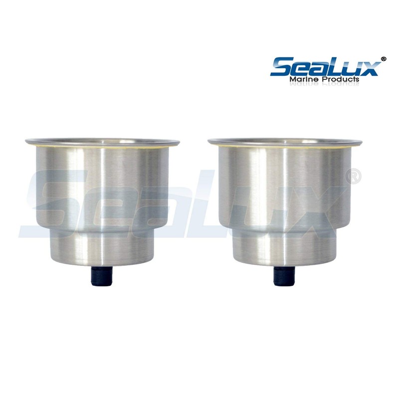 SeaLux (2pcs) Stainless Steel Recessed Cup Drink Holder for Marine
