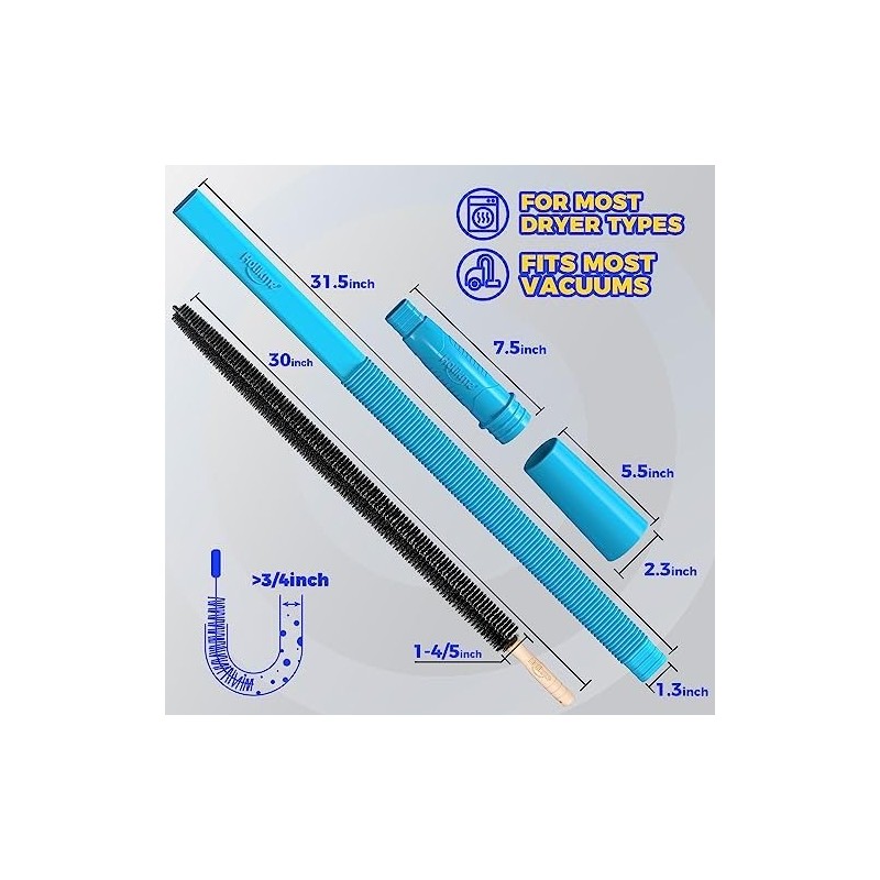 Holikme 2 Pieces Dryer Vent Cleaner Kit, Dryer Lint Vacuum