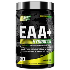 Nutrex Research EAA Hydration | EAAs + BCAA Powder | Muscle Recovery, Strength, Muscle Building, Endurance | 8G Essential Amino Acids + Electrolytes | (Packaging My Vary) 30 Servings (Lemon Lime)