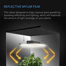 AC Infinity Mylar Film Roll 4' x 25', Reflective PET Foil Sheet, 2 mil Thick Tear-Resistant Cover Vapor Barrier for Greenhouses, Patio, Gardens, and DIY Grow Rooms