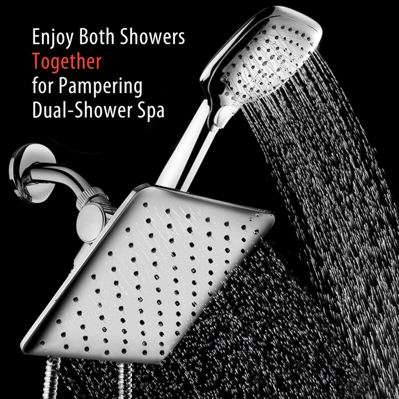 HotelSpa High Pressure 10.5 inch Square Rain – Handheld 3-way