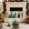Merry Christmas Throw Pillow Covers 18x18Inch Set of 4,Winter Holiday