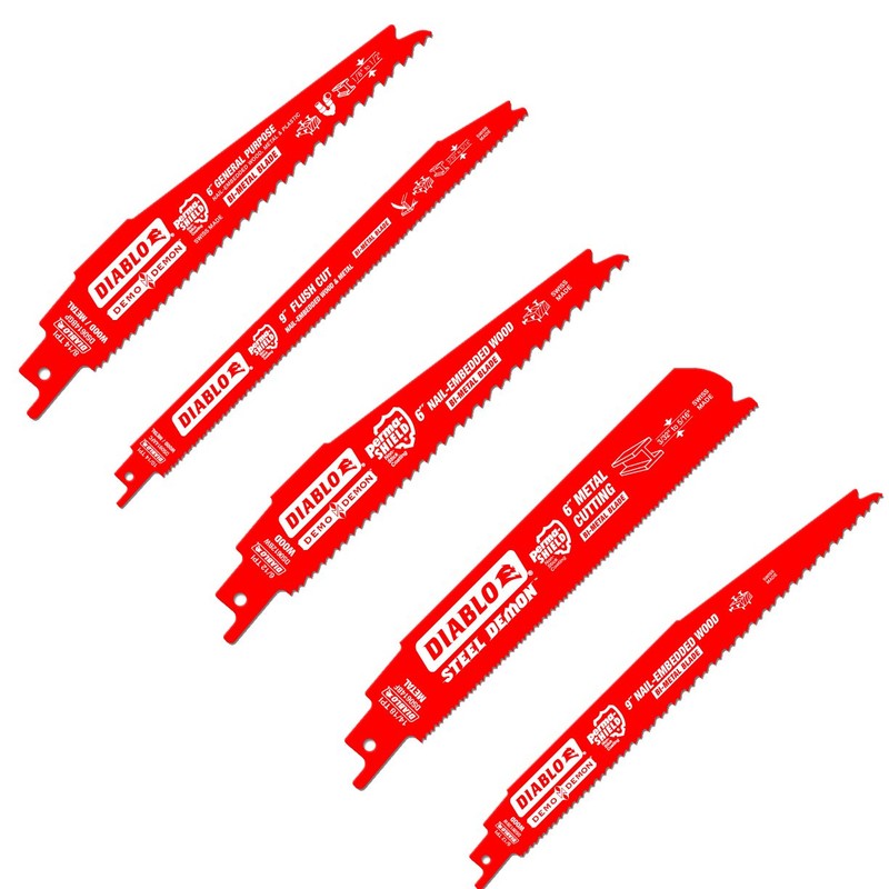Diablo Bi-Metal Reciprocating Saw Blade Set - for Nail-Embedded Wood