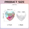 sourcing map 30Pcs Heart Rhinestones, 10mm Pointed Back Heart Glass