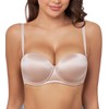 Exclare Women's Push Up Strapless Multiway Thick Padded Underwire Convertible