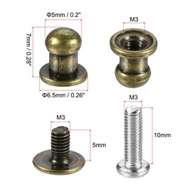 sourcing map 5mm Head Dia. Round Knobs Pull Handle, 24pcs Zinc Alloy for Drawer Pulls Gift Box Cabinet Door Knobs with Screws, Bronze Tone