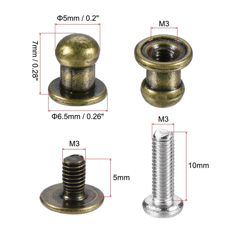 sourcing map 5mm Head Dia. Round Knobs Pull Handle, 24pcs