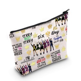 Six The Broadway Musical Inspired Gift Musical Theater Zipper Pouch Makeup Bag Gift for Actor Actress (S-i-x Bag)