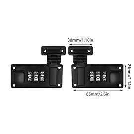 2 X Luggage Hasp with Digital Combination Lock 3-Digit Password Hasps Latch, Options Fixed Locks Replacement Accessories for Storage Bag Tool Box Suitcase (Black)