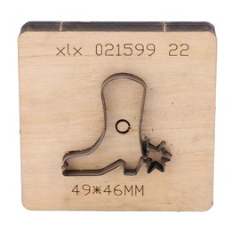 Leather Punching Die Shoe Shaped Alloy Steel Blade Birch Base Hollow Punching Tool for Wallet Belt