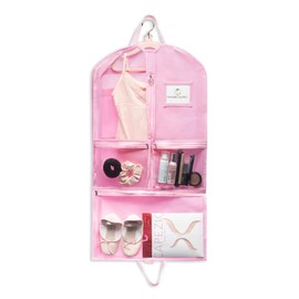 Waterproof Hanging Garment Bag 35 inch Clothes Bag with Gusset, 5 Pockets & Side Zip for Dance Costumes, Theatre, Beauty Pageants & More. Best for younger performers with small costume pieces.