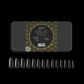 Apres Gel-X® Round Box of Nail Tips | 280 Gel-X Tips, Soft Gel Tips, 14 Sizes 00-9 | Half-sizes Included (Sculpted Round Long, 280.00 Fl Oz (Pack of 1))