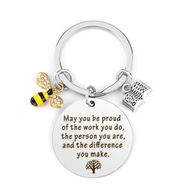 Hoosmoon Teacher Keyring, Teacher Gifts for Women Men, Presents for Teacher, Teacher Christmas Gifts, Thank You Gifts for Teacher End of the Year, Teacher Colleague Gifts, Teacher Assistant Gifts