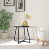 Meluvici Patio Small Side Table Waterproof Round Metal Steel Weather