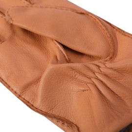 Meetoget Men's Deerskin Leather Gloves Winter Dress Leather Gloves With Warm Cashmere Lined CAM04,Tan,Size XL