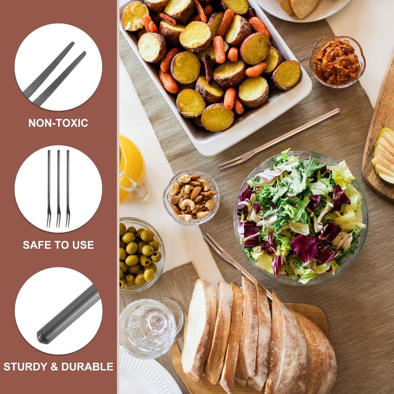 sourcing map 4 Pcs Pickle Fork, 6.3 Inch Olive Fork