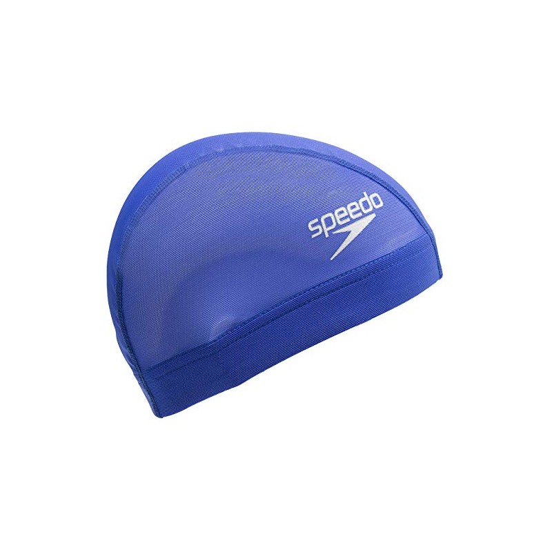 Speedo SE12050 SE12050 Logo Mesh Cap Swim Cap (Blue) L