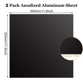 DAJAVE 2 Pack Anodized Aluminum Sheet 12 x 12 x 1/16 Inch, 5052 Black Aluminum Sheet Metal, 1.5MM Metal Plates Aluminum Engraving Blanks for Laser Engraving, Crafting, DIY, House Decoration