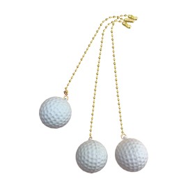 Decorative Golf Ball Sports Ceiling fan pull with beaded chain - 3 Pack - FA1004