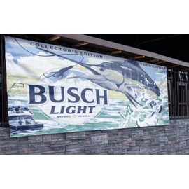 Razor Edge Banner Company Blue Marlin Busch Light Fishing Banner (2.5ft x 5ft)