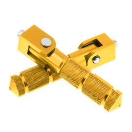 Windance 8mm M8 Passenger Foot Supports Pedals, 90 Degree Foldable Anti-Skid Foot Peg for Motorcycle Scooters Bicycle Electric Bike (Gold)