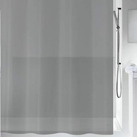 Spirella Anti-Schimmel Duschvorhang "Bio" Anti-Bakteriell, waschbar, wasserdicht PEVA 180x200cm Grau