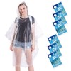 TUNCHMO Disposable Rain Poncho for Adults 6 Pack -50% Thicker Emergency Rain Ponchos for Women and Men with Drawstring Hood